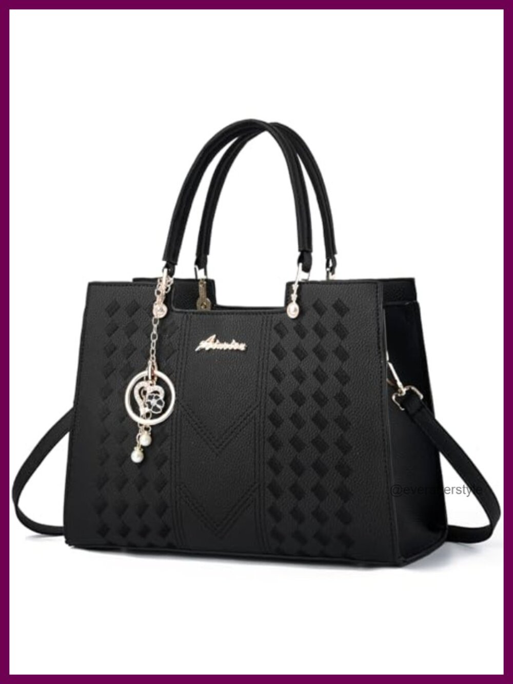 Women's Satchel Purse PU Leather Tote Bag Crossbody Top Handle Zipper